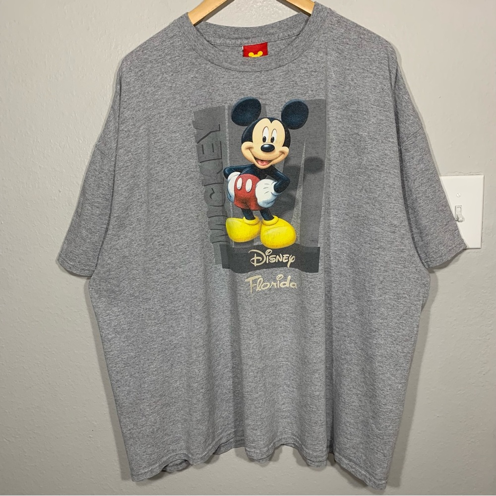 Vintage 90s Jerry Leigh Mickey Mouse Florida Gray‎ Tee 3XL Disney